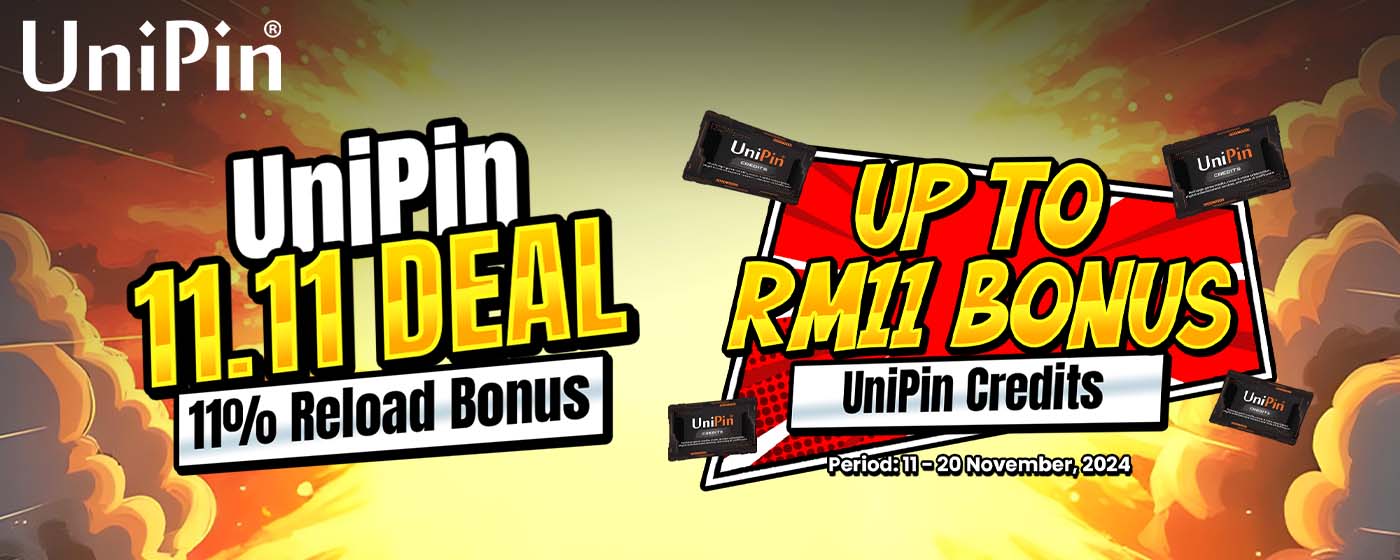 Get Ready For UniPin 11.11 Reload Bonus With 11% Bonus UniPin Credits! (MY)